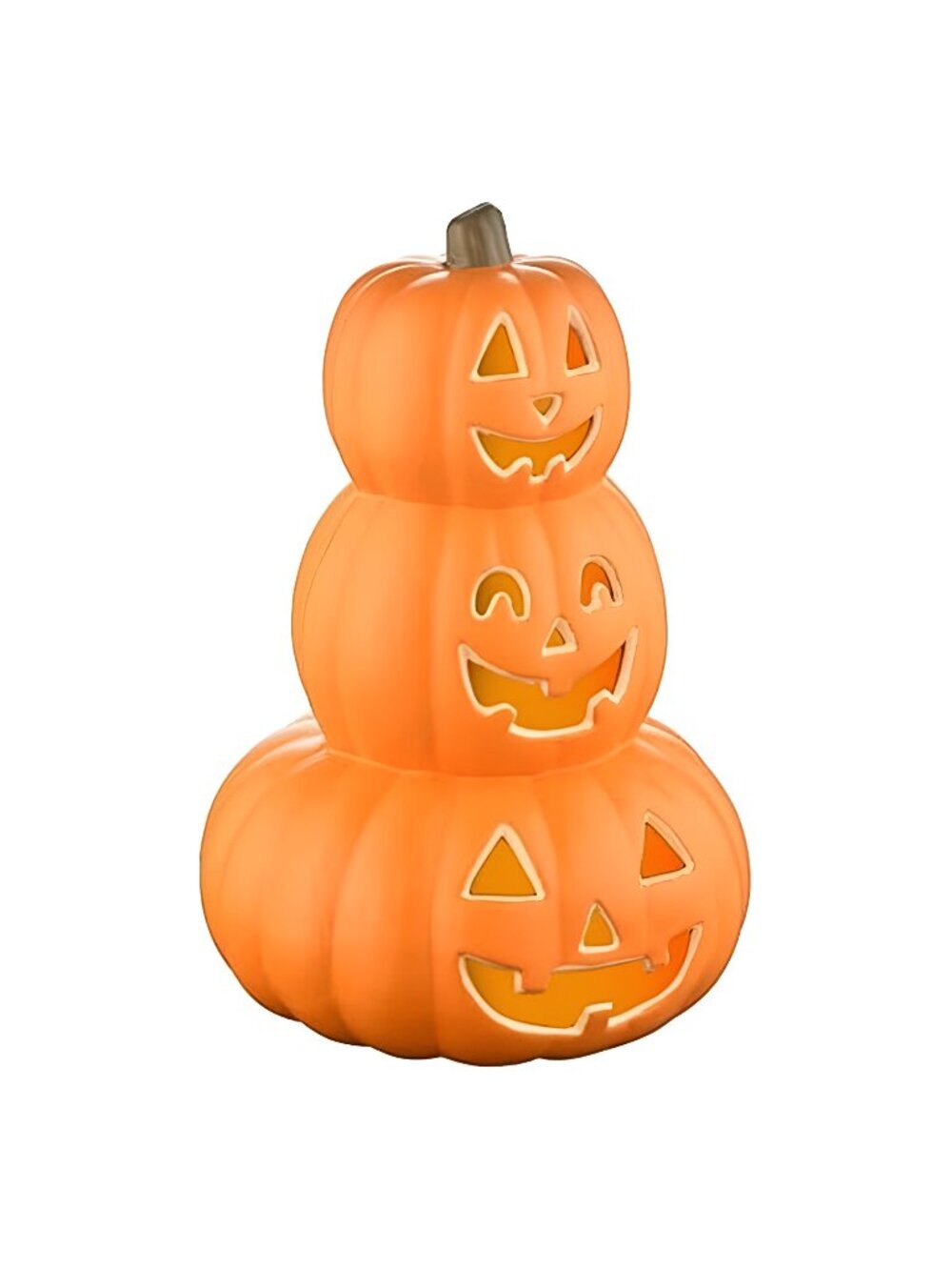 Stacked Jack-O’-Lantern Pumpkin Decoration – 3-Tier Light-Up Halloween Gourd